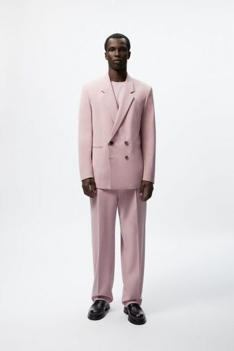 Double-breasted suit blazer