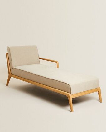 ZARA HOME Szezlong z lnu i dębu oferta