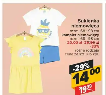 Carrefour Komplet niemowlęcy 68-98 cm 1 KO 2 SZT oferta