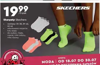 Biedronka Skarpety damskie 35-46 białe Skechers oferta