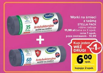 Carrefour Worki na śmieci antybakteryjne 60 l Stella oferta