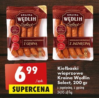 Biedronka Kiełbaski wieprzowe z jagnięciną Kraina Wędlin Select oferta