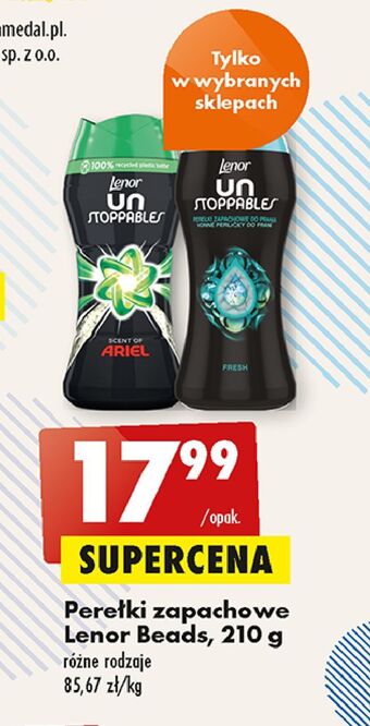 Biedronka Perełki zapachowe fresh Lenor Unstoppables oferta