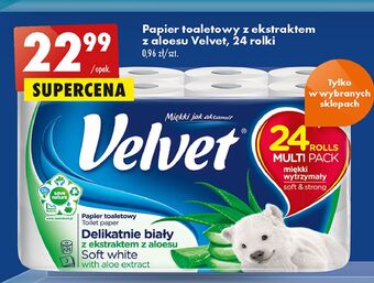 Biedronka Papier toaletowy delikatnie biały z wyciągiem aloesu Velvet oferta