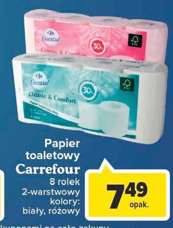 Carrefour Market Papier toaletowy biały Carrefour Essential oferta