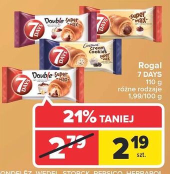 Carrefour Market Rogal z nadzieniem kakaowo-waniliowym 7 Days Double Max oferta