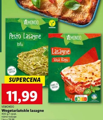 Lidl Pesto lasagne z tofu Vemondo oferta
