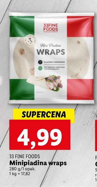 Lidl Mini piadina wraps 33 Fine Foods oferta