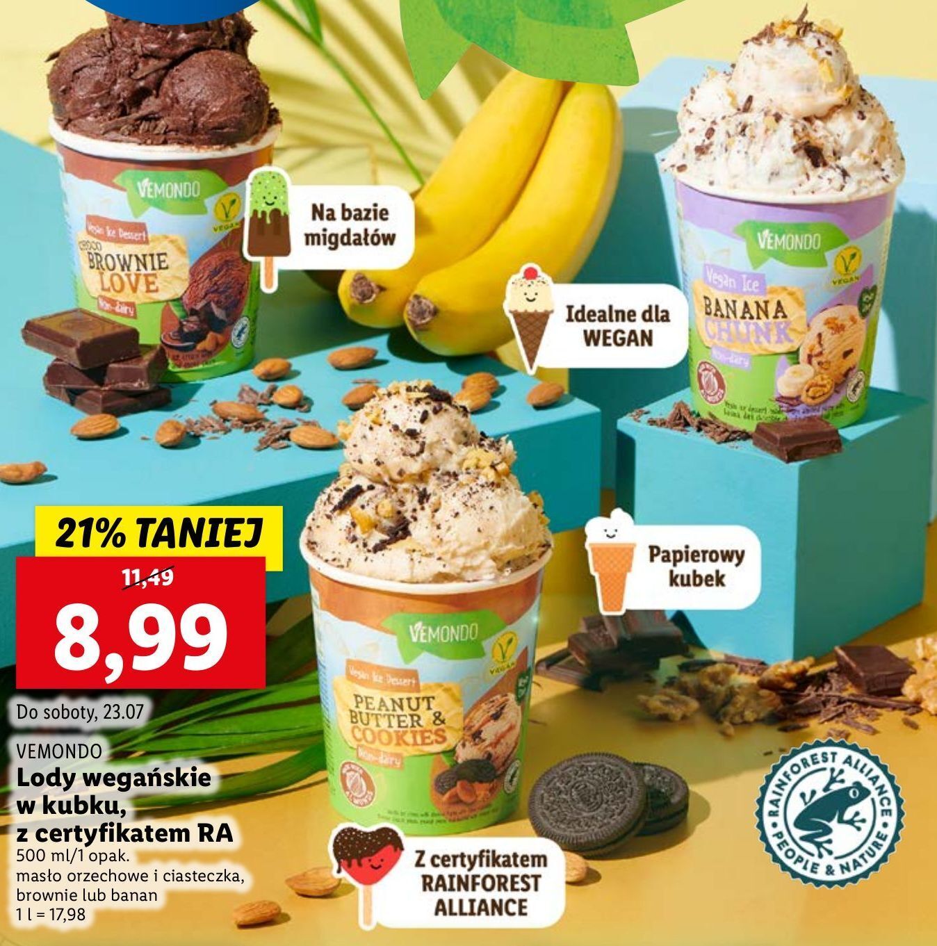 Promocja Lody banana chunk Vemondo w Lidl