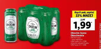 Lidl Piwo Okocim Jasne Okocimskie oferta