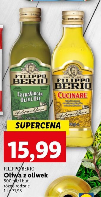 Lidl Oliwa extra virgin olive oil Filippo Berio oferta