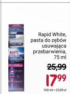 Rossmann Pasta do zębów usuwająca przebarwienia Rapid White Anti Color oferta