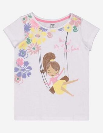 Takko Fashion Dziewczynki t-shirt - błyszczący nadruk oferta