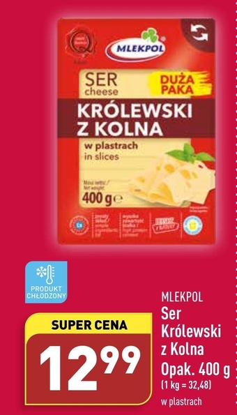 ALDI Mlekpol Ser Królewski z Kolna w plastrach 400 g oferta