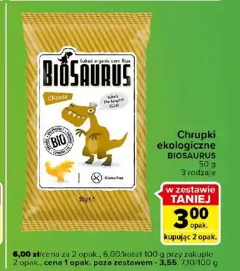 Carrefour Chrupki ekologiczne Biosaurus 50 g oferta