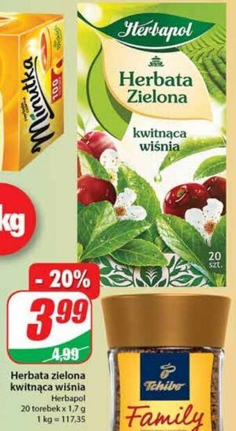 Dino Herbata zielona kwitnąca wiśnia Herbapol oferta
