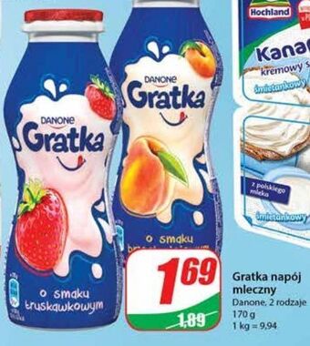 Dino Napój mleczny truskawkowy Danone Gratka oferta