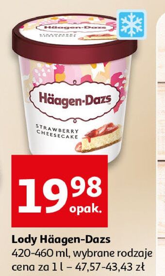 Auchan Lody strawberry cheesecake Haagen-Dazs oferta