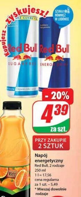 Dino Napój energetyczny bez cukru Red Bull oferta