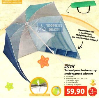 Lidl Parasol przeciwsłoneczny z osłoną przed wiatrem oferta
