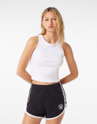 Bershka Spodenki z dzianiny dresowej z haftem oferta