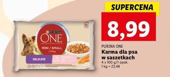 Lidl Karma dla psa delicate mini łosoś i ryż Purina One oferta