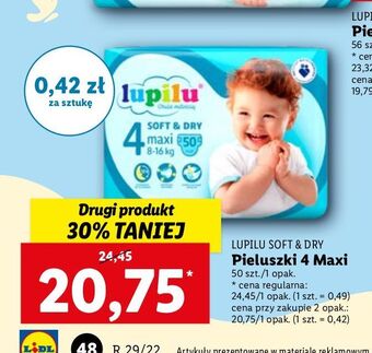 Lidl Pieluszki maxi 4 Lupilu Soft & Dry oferta