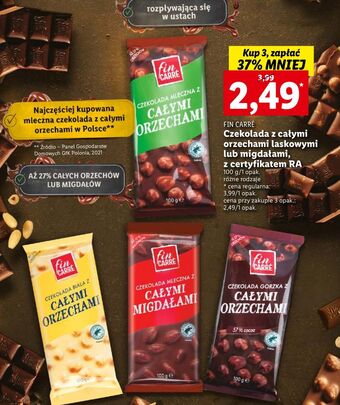 Lidl Czekolada z orzechami laskowymi Fin Carre oferta