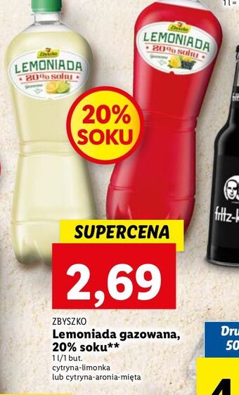 Lidl Lemoniada cytryna aronia mięta Zbyszko oferta