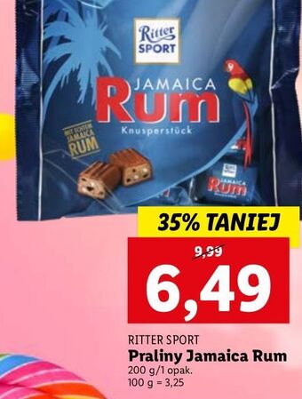 Lidl Czekoladki jamaica rum Ritter Sport oferta