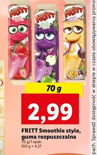 Lidl Guma rozpuszczalna smoothie jabłko-porzeczka Fritt oferta