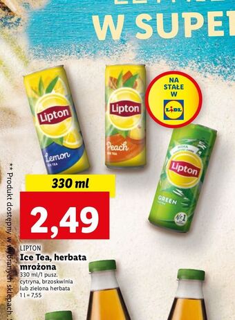 Lidl Herbata mrożona classic Lipton Green Ice Tea oferta