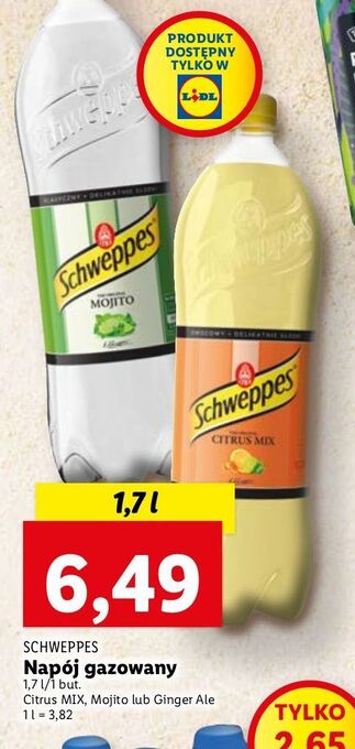 Lidl Napój citrus mix Schweppes oferta