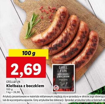 Lidl Kiełbasa z boczkiem Grill And Fun oferta