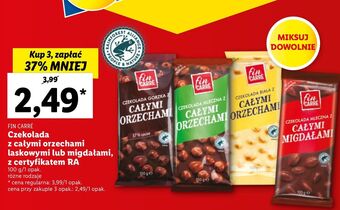 Lidl Czekolada mleczna z całymi migdałami Fin Carre oferta
