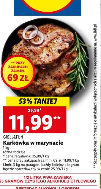 Lidl Karkówka wieprzowa w marynacie Grill And Fun oferta