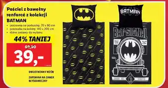 Lidl Komplet pościeli bawełna renforce batman 140 x 200 cm + 70 x 80 cm oferta