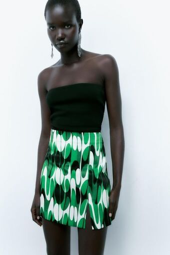 ZARA Printed mini skirt oferta