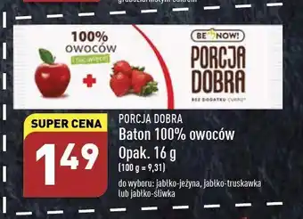 ALDI Baton jabłko-truskawka Be Now! Porcja Dobra oferta