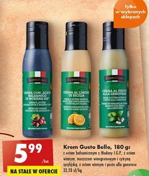 Biedronka Krem z octem winnym i pesto alla genovese Gustobello oferta