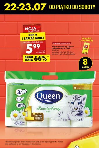 Biedronka Papier toaletowy rumiankowy Queen oferta