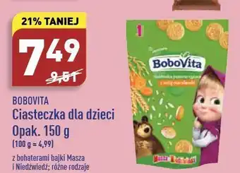 ALDI Ciasteczka pszenno-ryżowe z nutą marchewki masza i niedźwiedź Bobovita oferta