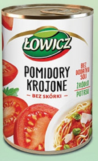 Łowicz Pomidory krojone bez skórki 400 g
