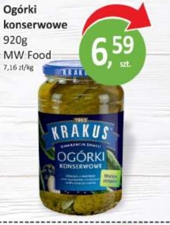 Passa Krakus Ogórki konserwowe 920 g oferta