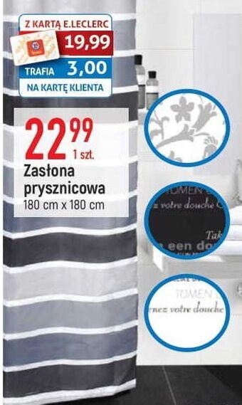 E.Leclerc Zasłona prysznicowa 180 x cm oferta