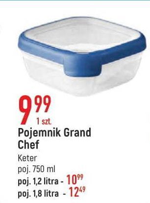 E.Leclerc Pojemnik prostokątny grand chef 1.2 l Keter oferta