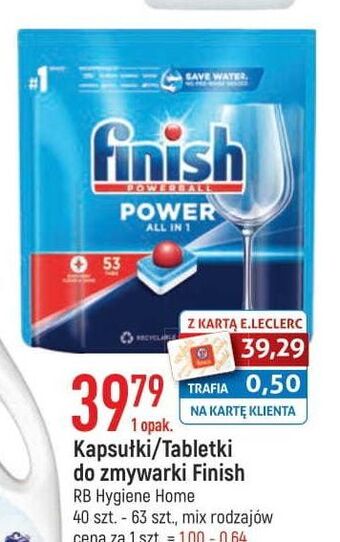 E.Leclerc Tabletki do zmywarek regular Finish Power All In 1 oferta