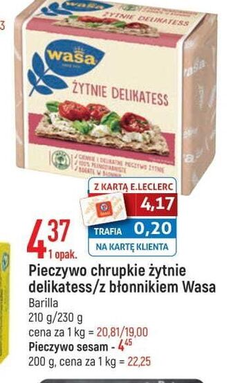 E.Leclerc Pieczywo chrupkie żytnie delikatess Wasa oferta