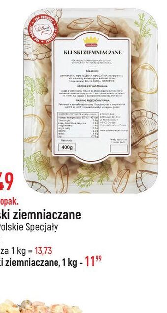 Kluski ziemniaczane Polskie Specjały