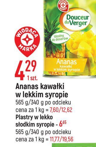 E.Leclerc Ananasy plastry w syropie Wiodąca Marka Douceur Du Verger oferta